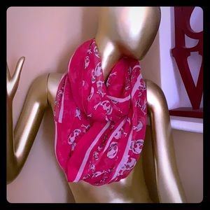 New pink skull infinity scarf
